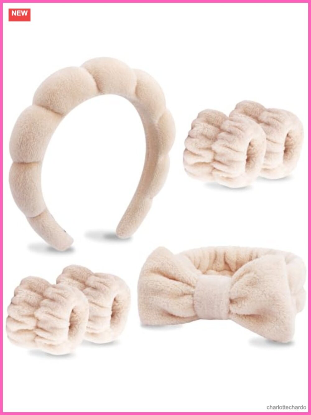 Spa Headband Set Microfiber Makeup Face Wash Headbands Wristbands